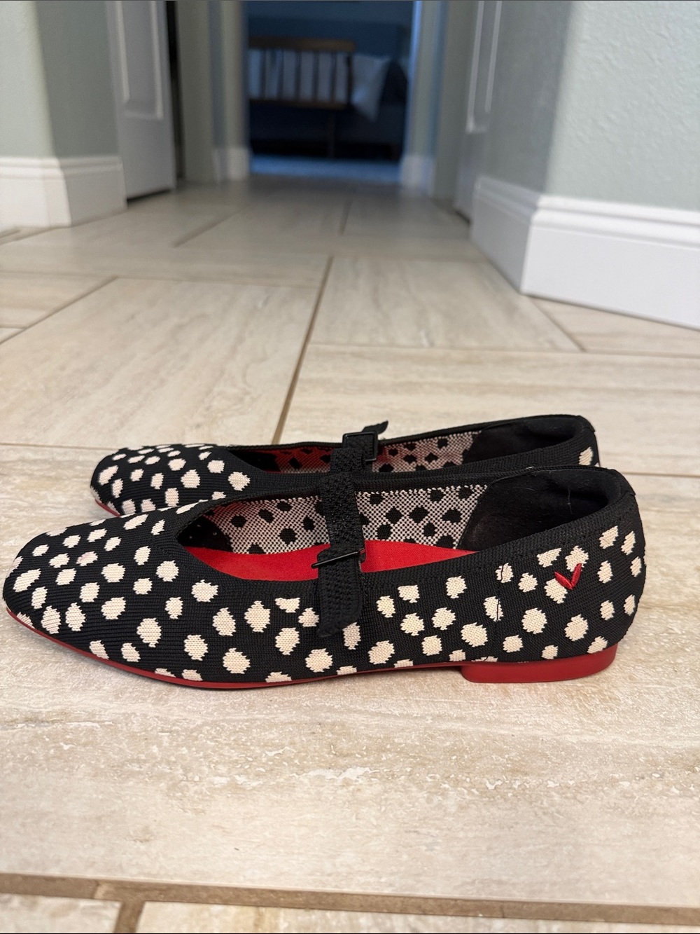 VIVAIA Square-Toe Mary Janes (Margot Mary-Jane) Flats Dots EU 39.5 US 8.5 - Picture 8 of 16